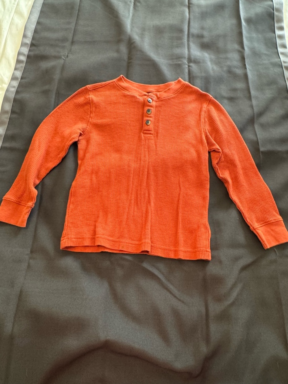 Toddler Boys Old Navy Long-Sleeve Thermal Waffle-Knit Henley Top -Orange 5T